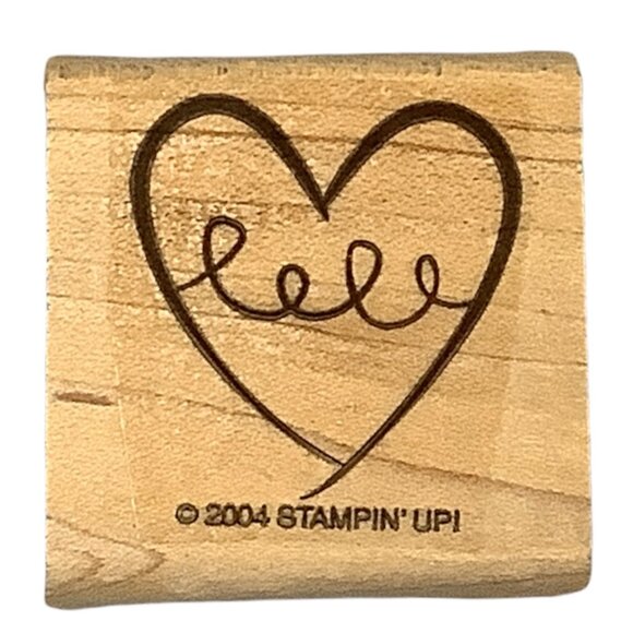 Stampin Up! Wooden Rubber Stamps The Fine Print Balloon Flower Heart Bee Umbrell - Picture 4 of 10